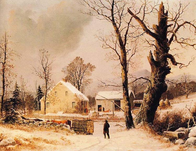 George Henry Durrie Winter Scene in New England oil painting picture